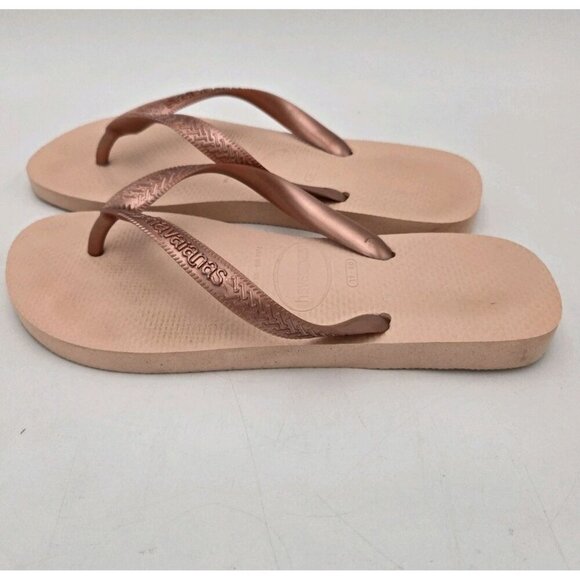 HAVAIANAS blush Pink Rubber Thong Flip Flop Sandals 39 40 9 10 Beach Bohemian - Picture 7 of 7